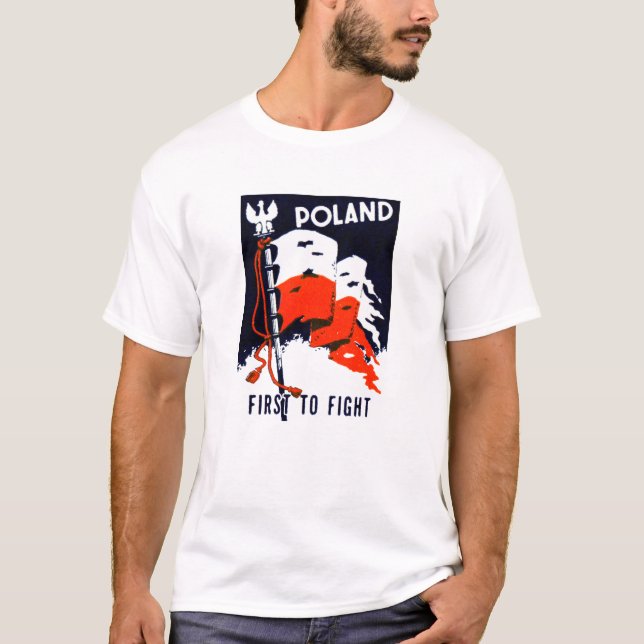 WWII Polen, först att slåss affischen Tee (Framsida)