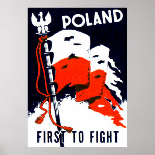 WWII Polen, första till kampen Poster
