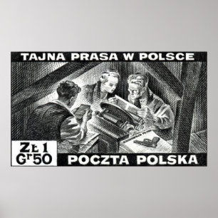 WWII Polsk underjordisk press Poster