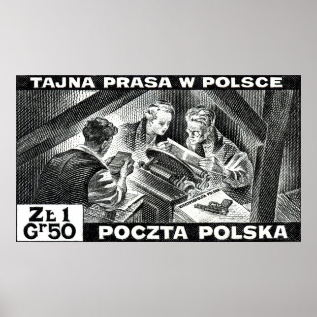 WWII Polsk underjordisk press Poster (Framsidan)