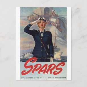 WWII-Poster för militär rekrytering - Kvinnor Vykort