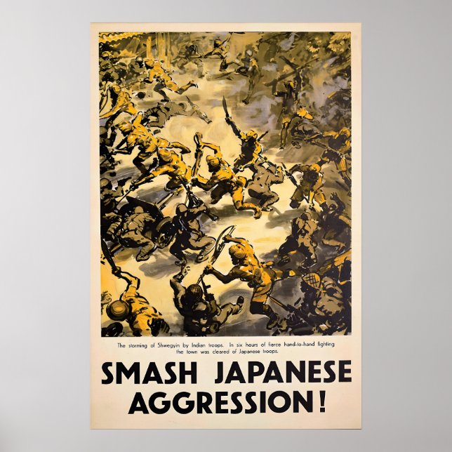 WWII-propagandaposter Krossa japansk aggression Poster (Framsidan)