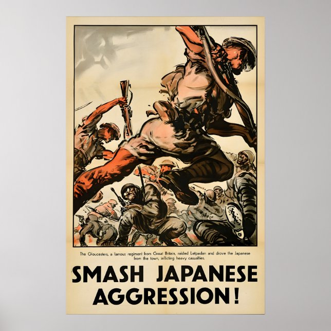 WWII-propagandaposter Krossa japansk aggression Poster (Framsidan)