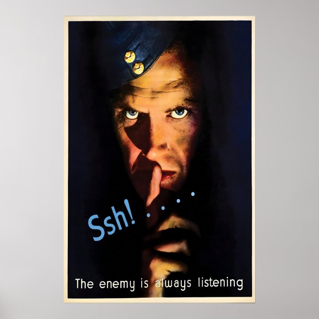 WWII-propagandaposter Pssssst, Spies! - Andra Poster (Framsidan)