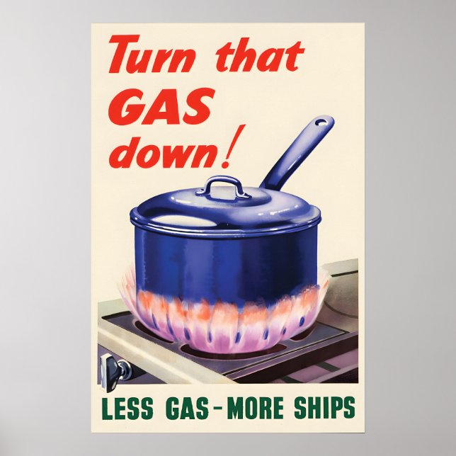 WWII-propagandaposter Sänk den förbrukningen! Stor Poster (Framsidan)