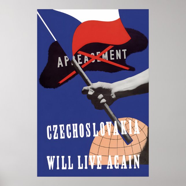 WWII-propagandaposter Tjeckoslovakien Levande igen Poster (Framsidan)