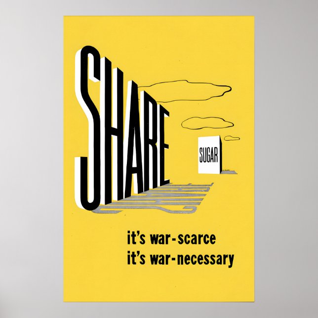 WWII-propagandaposter UK Storbritannien Dela socke Poster (Framsidan)