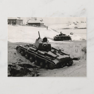 WWII Ryska och tyska Tanker Vykort