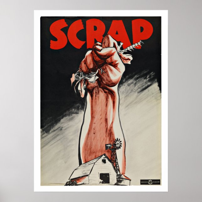 WWII-skräp Metall - Vintage Patriotism Poster (Framsidan)