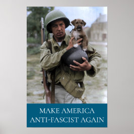 WWII-soldat med valp MAAFA Poster