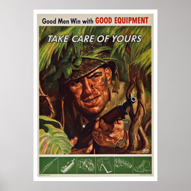 WWII Soldier - Vintage Patriotism Poster (Framsidan)