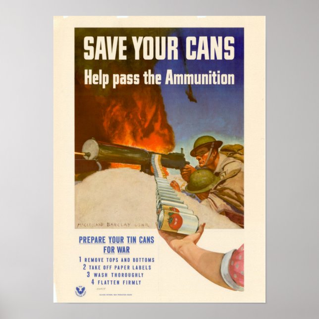 WWII-Spara dina burkar Poster (Framsidan)