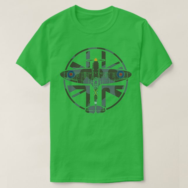 WWII Spitfire RAF NW Europe Camo OGDG T Shirt (Design framsida)