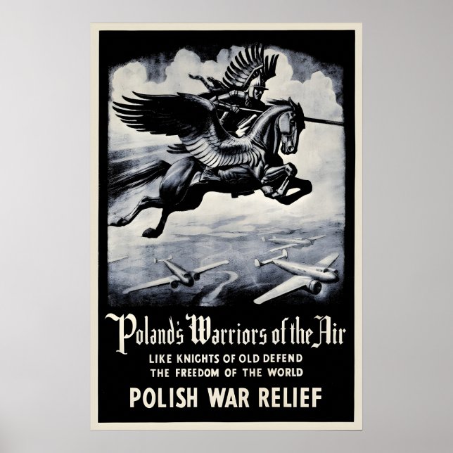 WWII-stödplakat för Polen Polens krigare Poster (Framsidan)