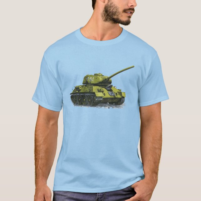 WWII Tank Graphic T-Shirt - Militärt Stil Tee (Framsida)