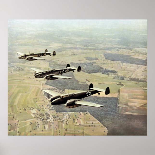 WWII Three Messerschmitt ME-110 Poster (Framsidan)