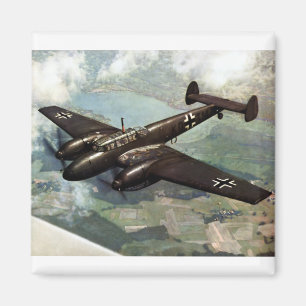 WWII-tysk Bf-110 i flyg Magnet