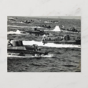 WWII US Marines invade Iwo Jima Vykort