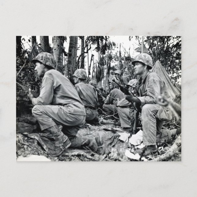 WWII US Marines on Peleliu Vykort (Framsida)