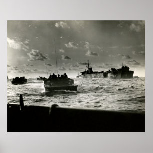 WWII US Marines överfall Iwo Jima Poster