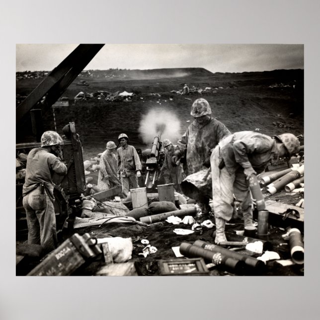 WWII US Marines på Iwo Jima Poster (Framsidan)