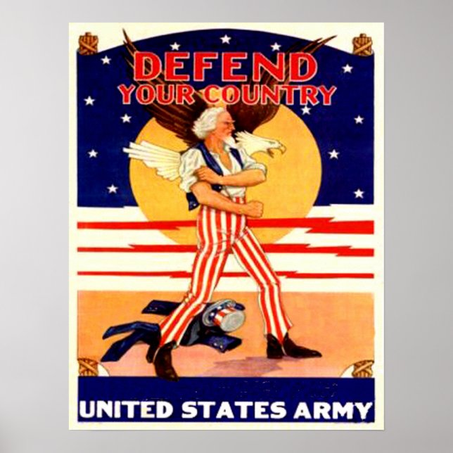 WWII USA-arméns farbror Sam Poster (Framsidan)