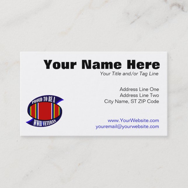 WWII-Vet Visitkort (Framsida)
