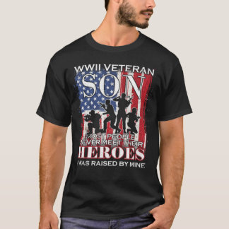 Wwii Veteran Son Proud Pappa Mamma USA Flagga T-Sh T Shirt