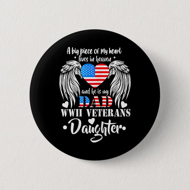 Wwii Veterans Dotter Gift Pappa Remfamné Vetera Knapp (Framsida)
