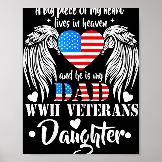 Wwii Veterans Dotter Gift Pappa Remfamné Vetera Poster (Framsidan)