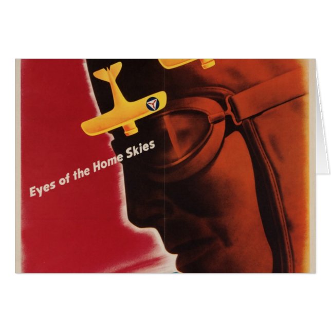 WWII Vintage affisch Hälsningskort (Framsidan Horizontal)