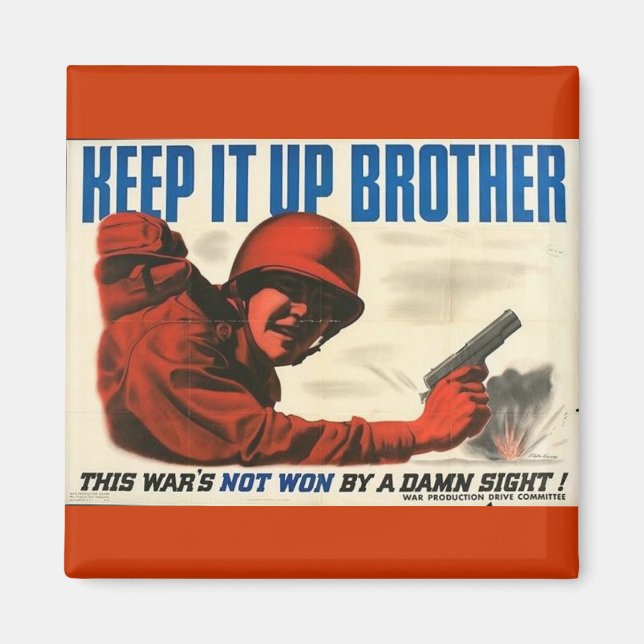 WWII Vintage affisch Magnet (Framsidan)