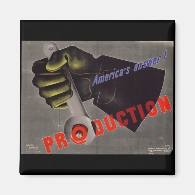 WWII Vintage affisch Magnet (Framsidan)