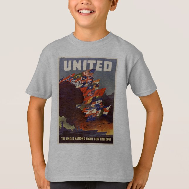 WWII Vintage affisch Shirt Tee Shirt (Framsida)