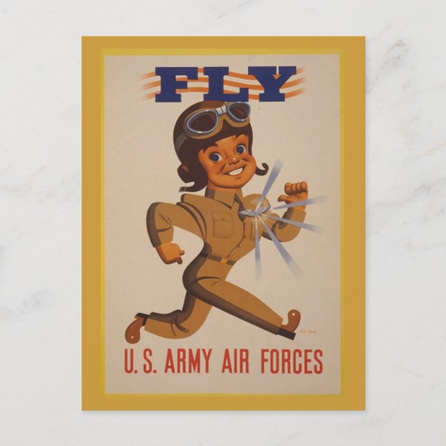 WWII Vintage affisch vykort (Framsida)