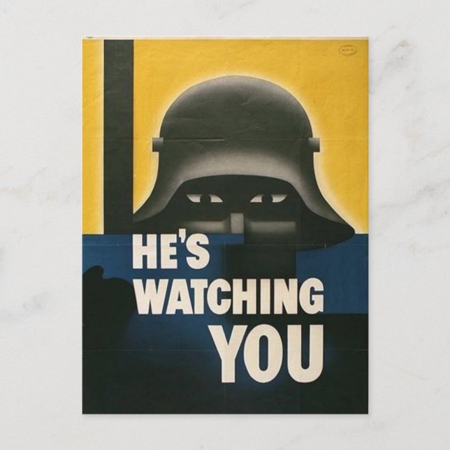 WWII Vintage affisch vykort (Framsida)