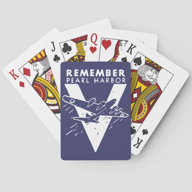 WWII White Kom ihåg Pearl Harbour Casinokort (Baksidan)