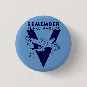 WWII White Kom ihåg Pearl Harbour Knapp