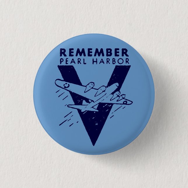 WWII White Kom ihåg Pearl Harbour Knapp (Framsida)