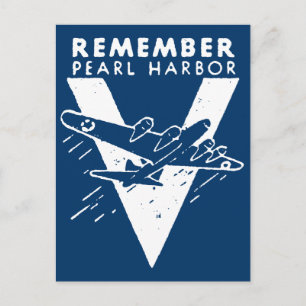 WWII White Kom ihåg Pearl Harbour Vykort