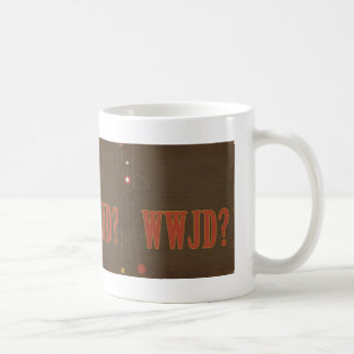 WWJD rost text nyckfullhet Kaffemugg