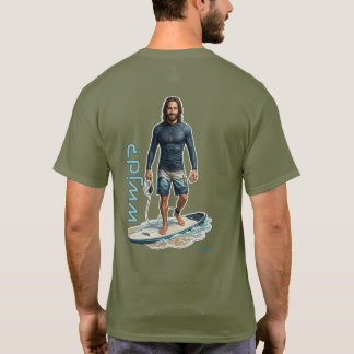 WWJD Surfar Vibes, Vardaglig Jesus, Frälsare Surfa T Shirt
