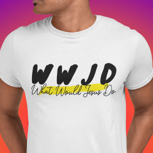 WWJD T-shirt – minimalistisk accentdesign