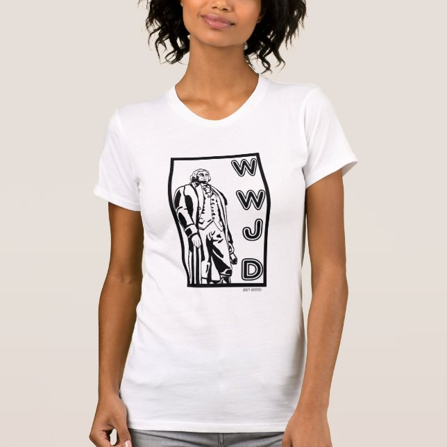 WWJD - Träd av frihetcitationstecknet T-shirt (Framsida)