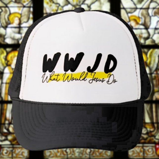 WWJD Truckerhatt – “Vad skulle Jesus göra” Fetstil Keps (Skapare uppladdad)