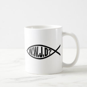 WWJD vad skulle Jesus, gör Kaffemugg