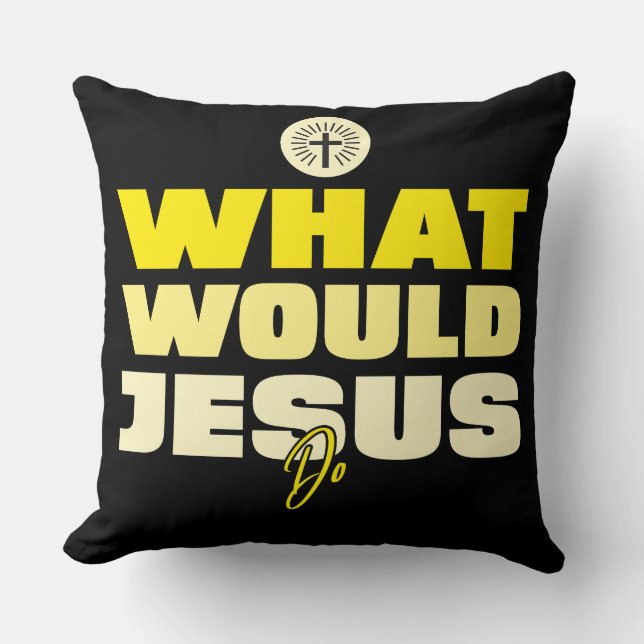 WWJD – Vad skulle Jesus göra? Kuddvar Kudde (Framsida)