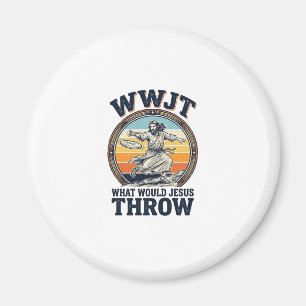 WWJT Vad skulle Jesus kasta Vintage Disc Shirt_1 Magnet