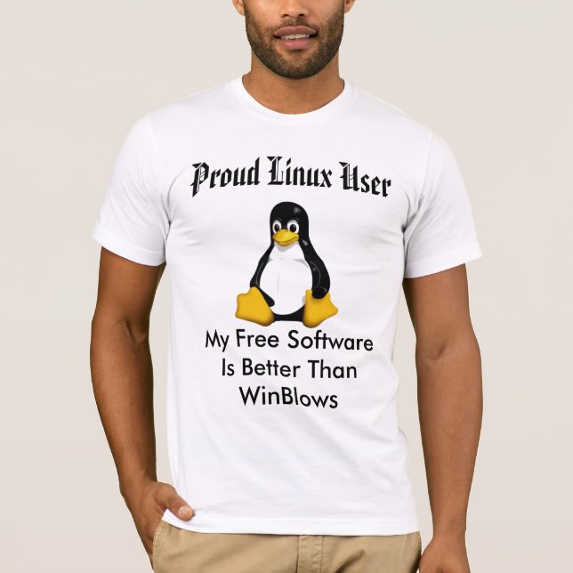 www.alinuxworld.com stolt Linux-användare.. T-shirt (Framsida)