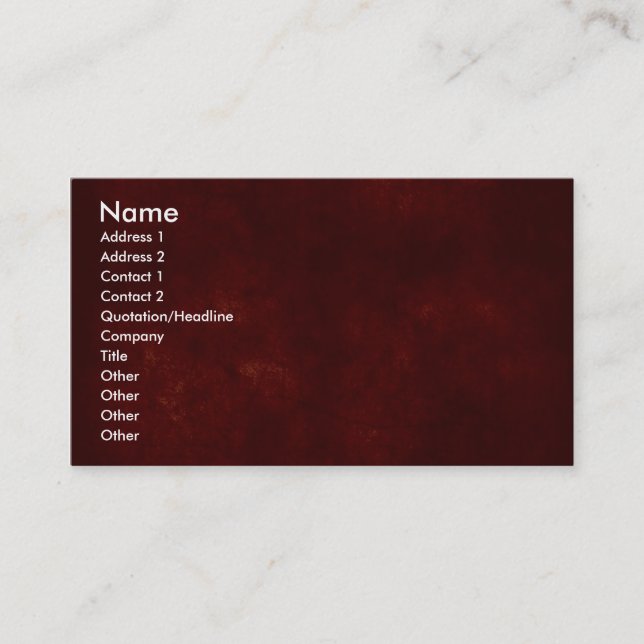 www.Garcya.us_rusted_red_seamless_3, Namn, Adr... Visitkort (Framsida)